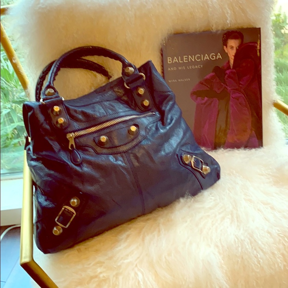 Balenciaga Blue City Tote (Giant Silver Hardware)